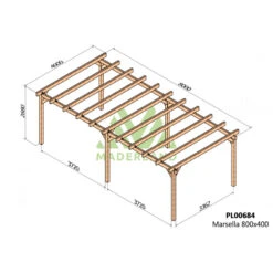 Pergola En Bois Lamellé-collé 800x400cm Marsella – Maderland -Jardin Soldes pergola en bois lamelle colle 800x400cm marsella maderland 1