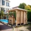 Pool House Blueterm 12,32m² Bois Thermo Chauffé + Comptoirs HABRITA -Jardin Soldes pool house blueterm 1232m bois thermo chauffe comptoirs habrita