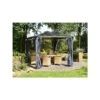 Rideaux En Polyester Gris Pour Pergolas Palermo 3000/3500/3600 + Milano 3000 + Martinique 3600 - Palram - Canopia -Jardin Soldes rideaux en polyester gris pour pergola palermo 3000 palram