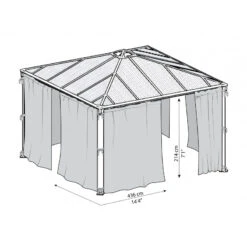 Rideaux En Polyester Gris Pour Pergola Palermo™ 4300 - Palram - Canopia -Jardin Soldes rideaux en polyester gris pour pergola palermo 4300 palram 2