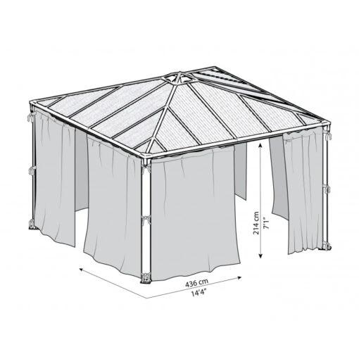 Rideaux En Polyester Gris Pour Pergola Palermo™ 4300 - Palram - Canopia -Jardin Soldes rideaux en polyester gris pour pergola palermo 4300 palram 2