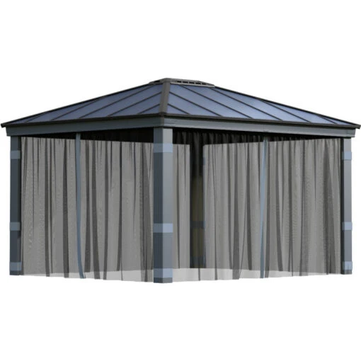 Set De Moustiquaires En Polyester Léger Pour Pergolas Dallas 4300 De 15,5m² - Palram - Canopia -Jardin Soldes set de moustiquaires en polyester leger pour pergolas dallas 4300 de 155m palram 1