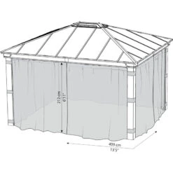 Set De Moustiquaires En Polyester Léger Pour Pergolas Dallas 4300 De 15,5m² - Palram - Canopia -Jardin Soldes set de moustiquaires en polyester leger pour pergolas dallas 4300 de 155m palram 2