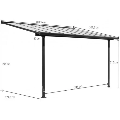 Toit De Terrasse 9,21m² Aluminium Anthracite Et Polycarbonate Habrita -Jardin Soldes toit de terrasse 921m aluminium anthracite et polycarbonate habrita 3