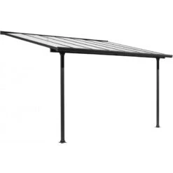 Toit De Terrasse 9,21m² Aluminium Anthracite Et Polycarbonate Habrita -Jardin Soldes toit de terrasse 921m aluminium anthracite et polycarbonate habrita 4