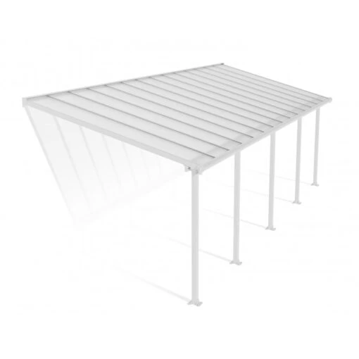 Toit De Terrasse En Aluminium Blanc 3x8,51m + PC 16mm Olympia - Palram - Canopia -Jardin Soldes toit de terrasse en aluminium blanc 3x851m pc 16mm olympia palram 1