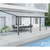 Toit De Terrasse En Aluminium Gris 3x7,30m + PC 16mm Olympia - Palram - Canopia -Jardin Soldes toit de terrasse en aluminium gris 3x730m pc 16mm olympia palram