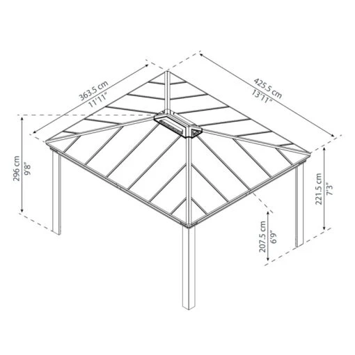 Tonnelle Dallas 4300 En Aluminium Et Polycarbonate Isolant Avec éclairage – Palram - Canopia -Jardin Soldes tonnelle dallas 4300 en aluminium et polycarbonate isolant avec eclairage palram 2