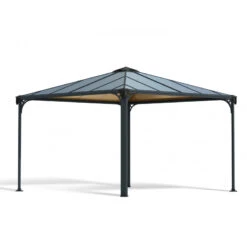 Tonnelle De Jardin 3,6x3,6m En Alu Gris Anthracite Et Polycarbonate -Jardin Soldes tonnelle de jardin 36x36m en alu gris anthracite et polycarbonate 1