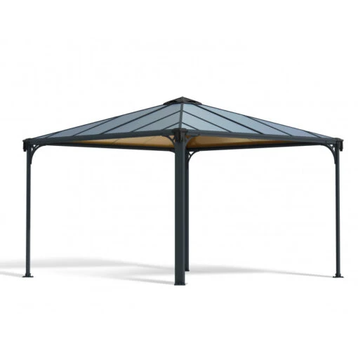 Tonnelle De Jardin 3,6x3,6m En Alu Gris Anthracite Et Polycarbonate -Jardin Soldes tonnelle de jardin 36x36m en alu gris anthracite et polycarbonate 1