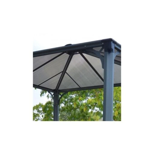 Tonnelle De Jardin 3,6x3,6m En Alu Gris Anthracite Et Polycarbonate -Jardin Soldes tonnelle de jardin 36x36m en alu gris anthracite et polycarbonate 4