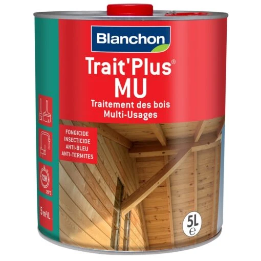 Traitement Protecteur Biocide Multi-usages Pour Bois Résineux BLANCHON 5L -Jardin Soldes traitement protecteur biocide multi usages pour bois resineux blanchon 5l