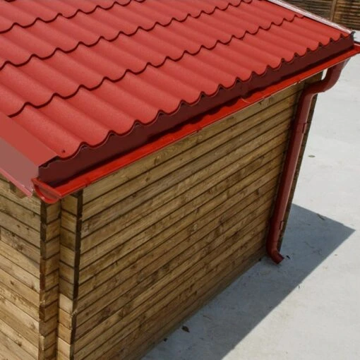 Tuiles Métalliques Rouges - Pack Prêt à La Pose Pour Garage Gardy Shelter -Jardin Soldes tuiles metalliques rouges pack pret a la pose pour garage gardy shelter