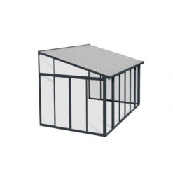 Véranda 300x425cm En Alu Gris Et Polycarbonate 8mm Sanremo - Palram - Canopia -Jardin Soldes veranda 300x425cm en alu gris et polycarbonate 8mm sanremo palram 3